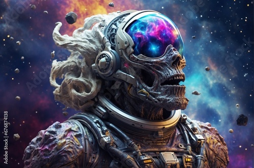 Scifi zombie alone in space