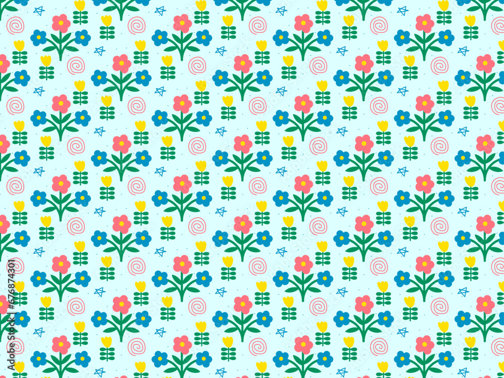 Seamless floral flower vector background pattern Seamless floral flower vector background pattern