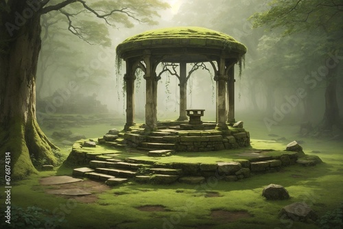 An ancient gazebo that history has left to nature photo