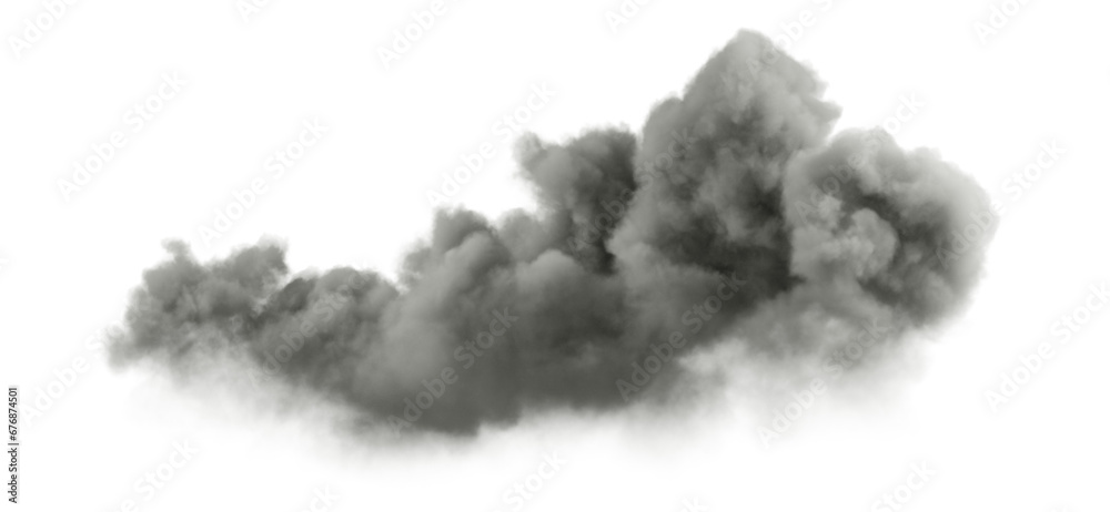Cutout overcast clouds floating on transparent backgrounds 3d rendering png