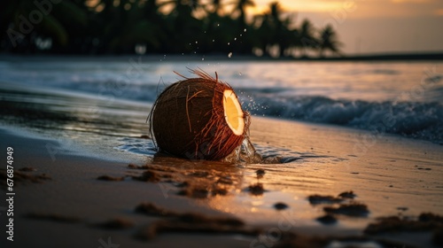 Coconut on the Beach Photography