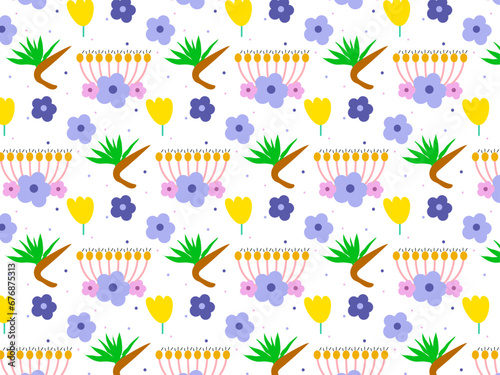 Abstract Hawaiian floral flower pastel background pattern