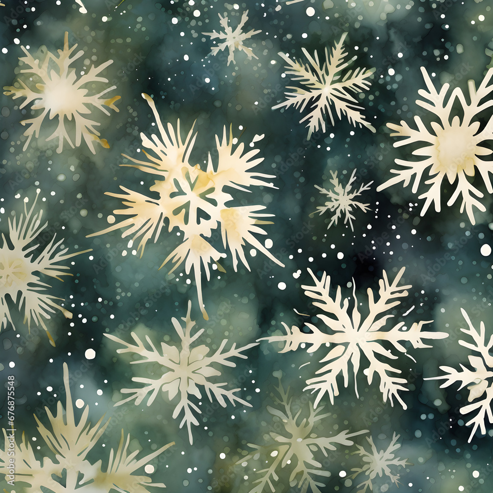 A Christmas pattern featuring simple and elegant snowflake   