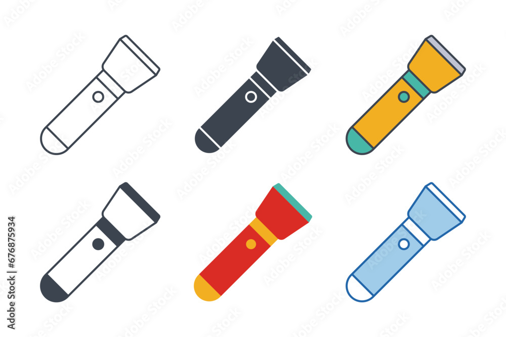 Flashlight icon collection with different styles. Torch icon symbol vector illustration isolated on white background Flashlight icon collection with different styles. Torch icon symbol vector illustration isolated on white background