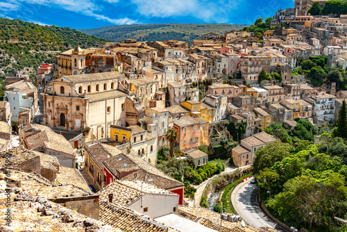 View of Ragusa in Val di Noto, southern Sicily, Italy photo