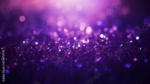 Abstract background of purple glitter lights. De-focused background, Generative AI