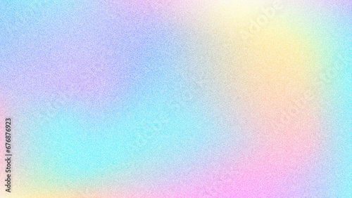 Modern abstract pastel iridescent holographic foil background. Grainy rainbow gradient background
