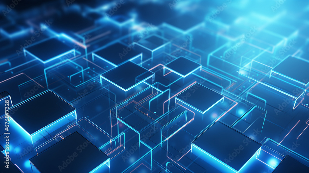 Obraz premium blue geometric abstract technology background