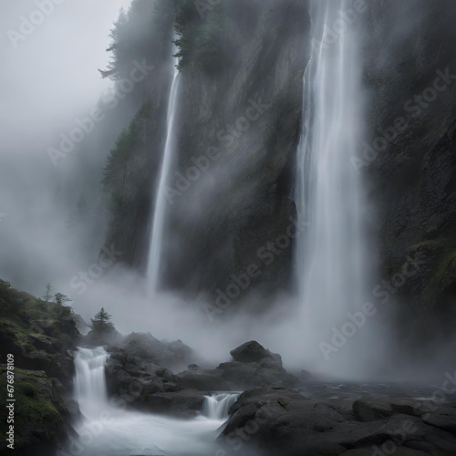 Majestic Plunge Capture the sheer force of a powerful waterfall