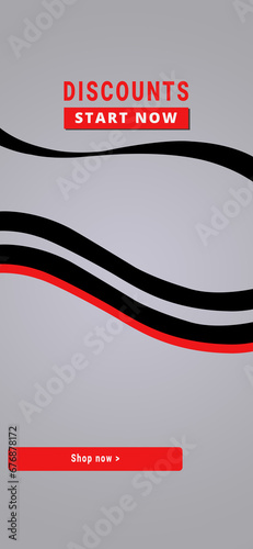 abstract background with red ribbon