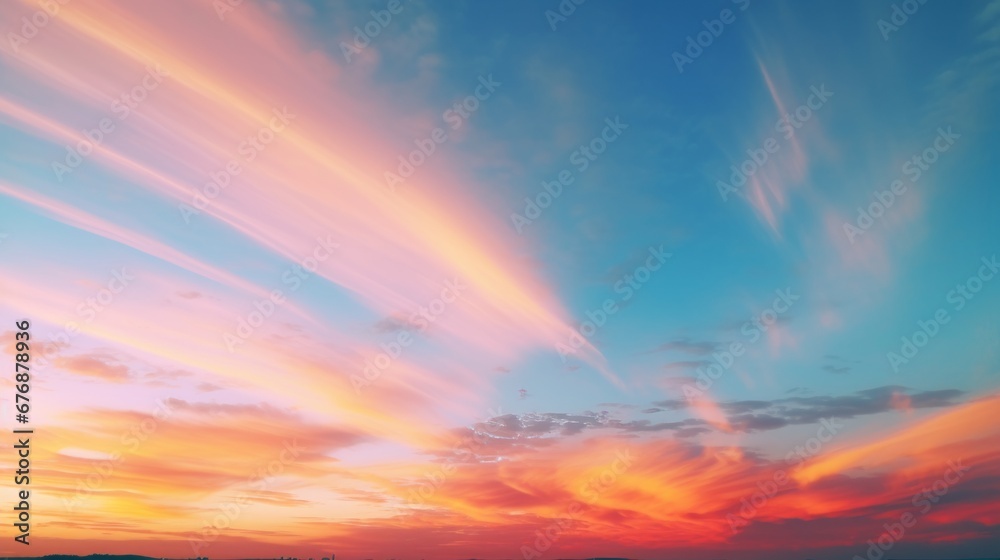 A magical gradient of colors in a calm sunset A magical gradient of colors in a calm sunset