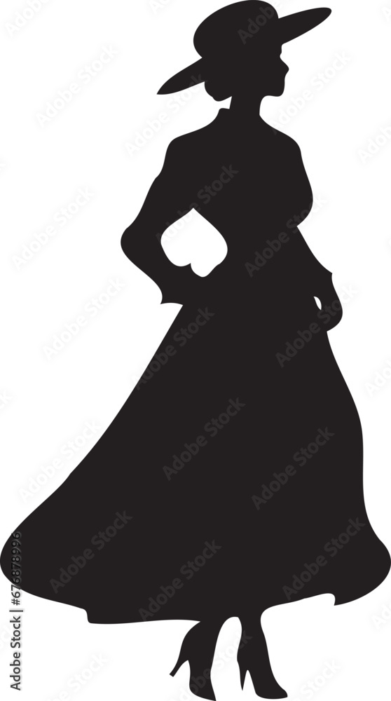 gentle and elegant woman drawing,female body silhouette,medieval,eps