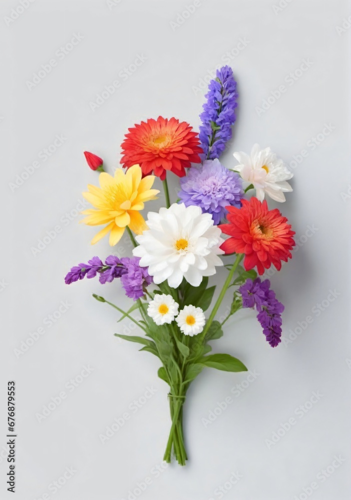 Obraz premium Bunch Of Flowers Isolated On A White Background