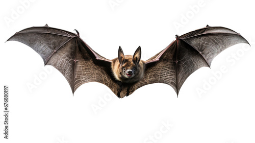 Flying bat isolated on transparent background, image with background removed, created with Generative Ai technology.