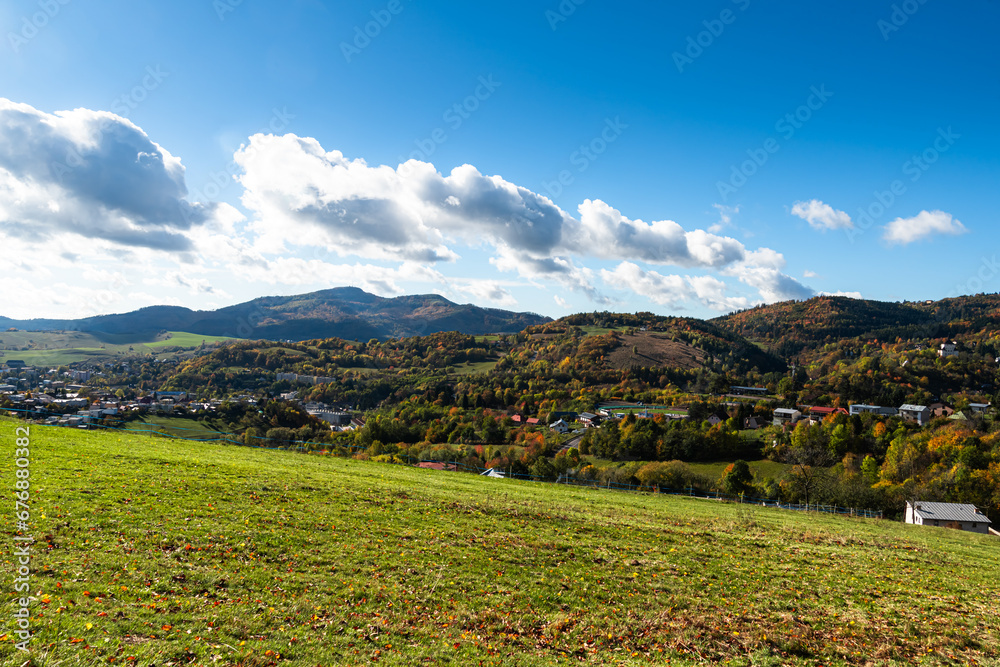 Fototapeta premium Banská Štiavnica UNESCO historical town at autumn, Slovakia
