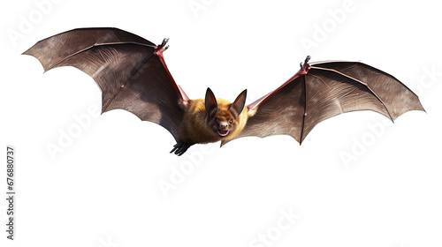 Flying bat isolated on transparent background, image with background removed, created with Generative Ai technology. photo