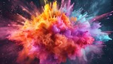 Explosion of multicolored powder.Generative AI