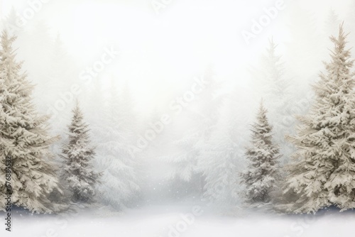 Contemporary minimalist Christmas backdrop. Serene winter landscape. © Sergio Lucci
