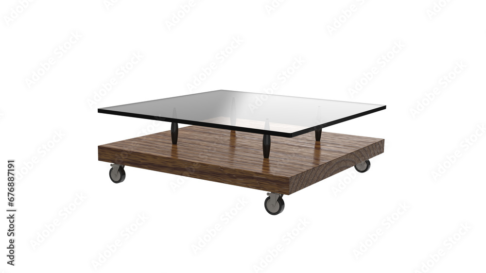 wooden table isolated on white 3d render wooden table isolated on white 3d render
