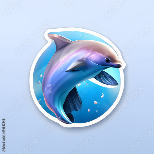 Faszinierende Delfin-Sticker
