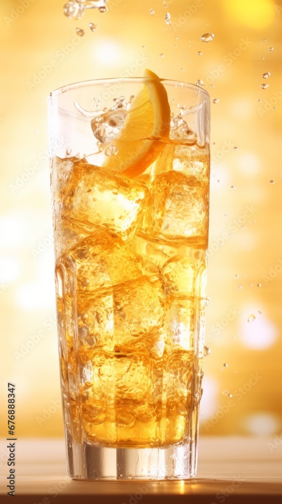 A refreshing citrus drink. Cool elegant ice lemonade A refreshing citrus drink. Cool elegant ice lemonade
