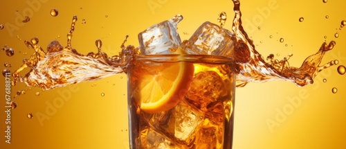 A refreshing citrus drink. Cool elegant ice lemonade