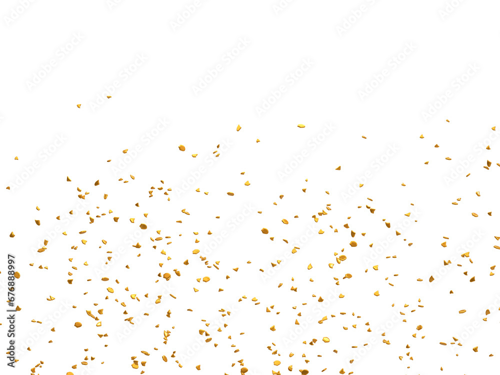 Realistic Golden Confetti and serpentine explosion For The Festival Party Ribbon Blast Carnival Elements Or Birthday Celebration