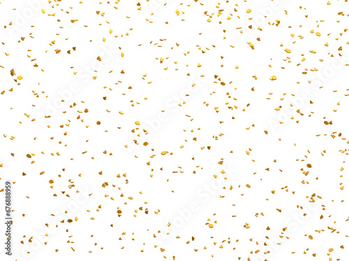 Realistic Golden Confetti and serpentine explosion For The Festival Party Ribbon Blast Carnival Elements Or Birthday Celebration