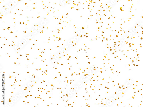 Realistic Golden Confetti and serpentine explosion For The Festival Party Ribbon Blast Carnival Elements Or Birthday Celebration