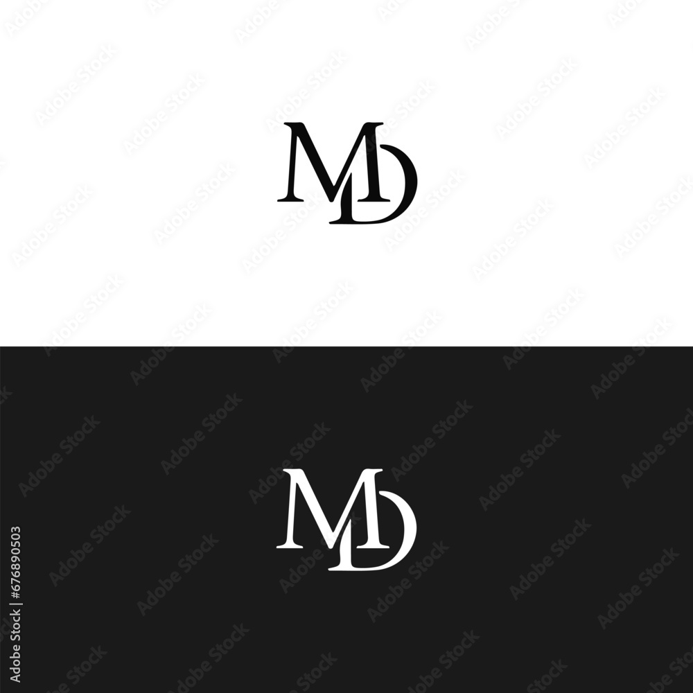 MD logo. M D design. White MD letter. MD, M D letter logo design ...