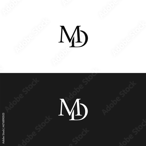 MD logo. M D design. White MD letter. MD, M D letter logo design. Initial letter MD linked circle uppercase monogram logo. M D letter logo vector design.  photo