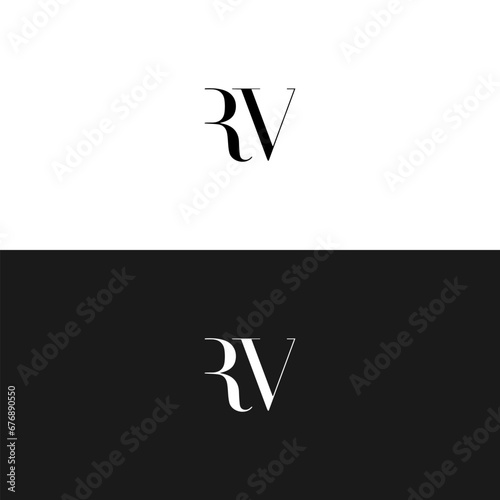RV logo. R V design. White RV letter. RV, R V letter logo design. Initial letter RV linked circle uppercase monogram logo. R V letter logo vector design. 