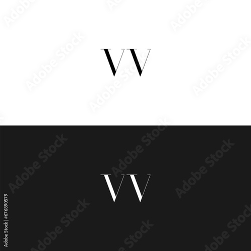 VV logo. V V design. White VV letter. VV, V V letter logo design. Initial letter VV linked circle uppercase monogram logo. V V letter logo vector design. 