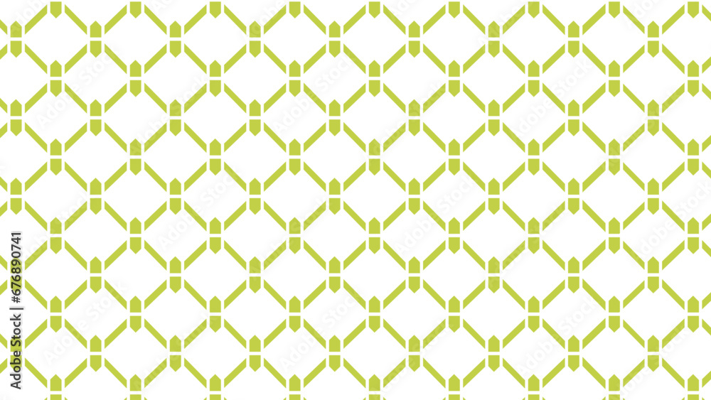 Fototapeta premium Green and white ornament mesh pattern