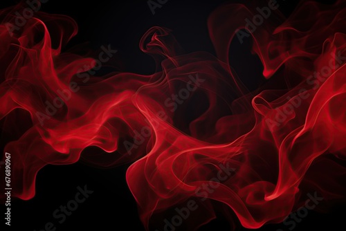 Love Concept. Black Background Full Of Red Smoke. AI Generative photo