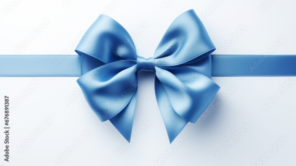 blue bow isolated on white