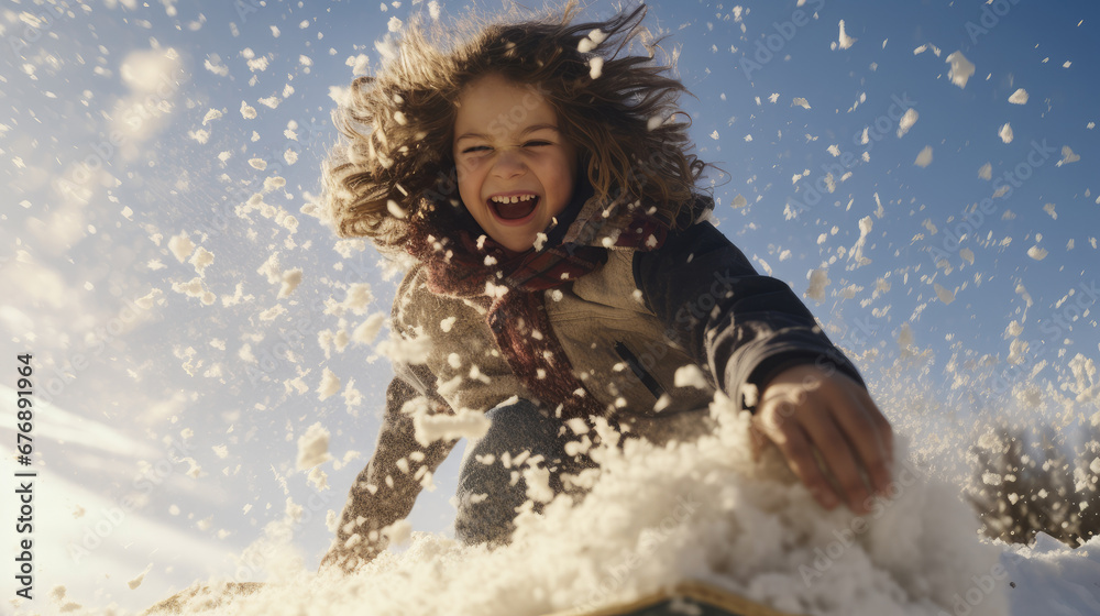 Little boy having fun in the snow. a child plays and has fun in the snowdrifts in winter. Little boy having fun in the snow. a child plays and has fun in the snowdrifts in winter.
