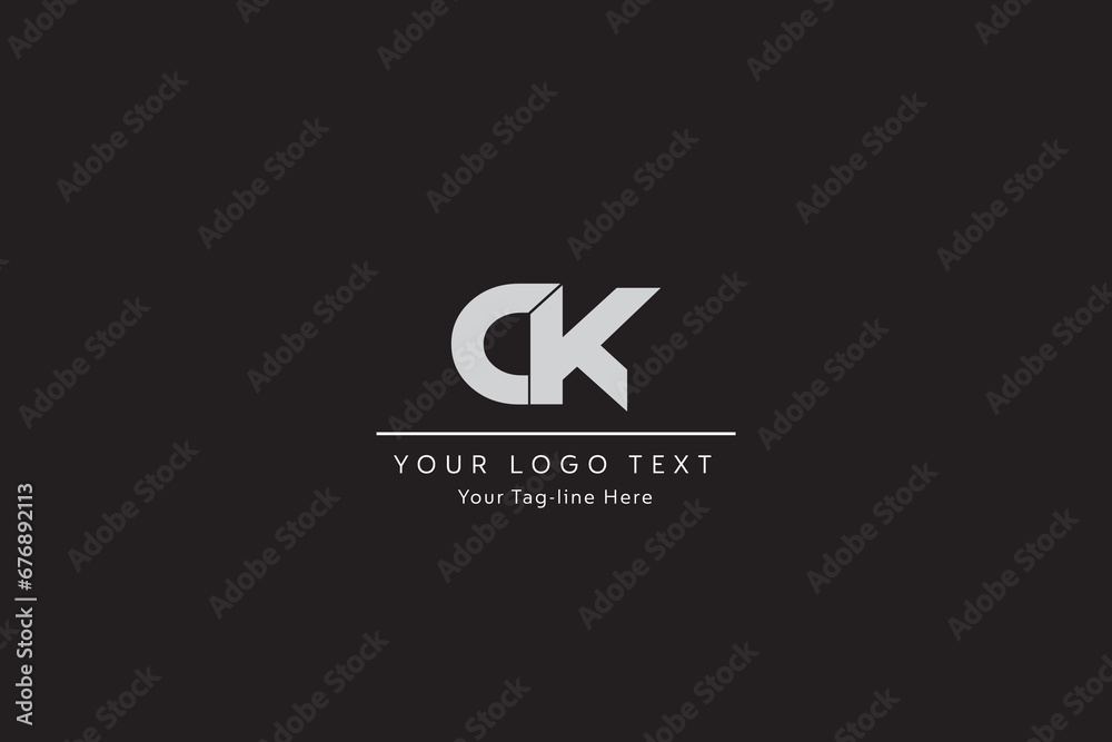 CK or KC letter logo design. CK or KC letter logo design.