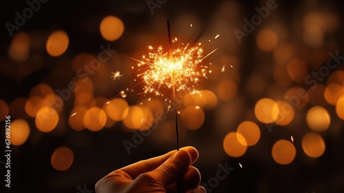 sparkler in hand. New Year. Christmas. holiday.
