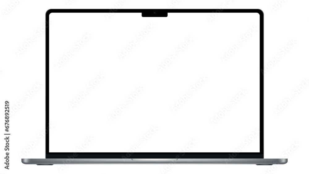 Naklejka premium New MacBook Pro, Apple laptop, Editorial vector illustration. Stock royalty free PNG
