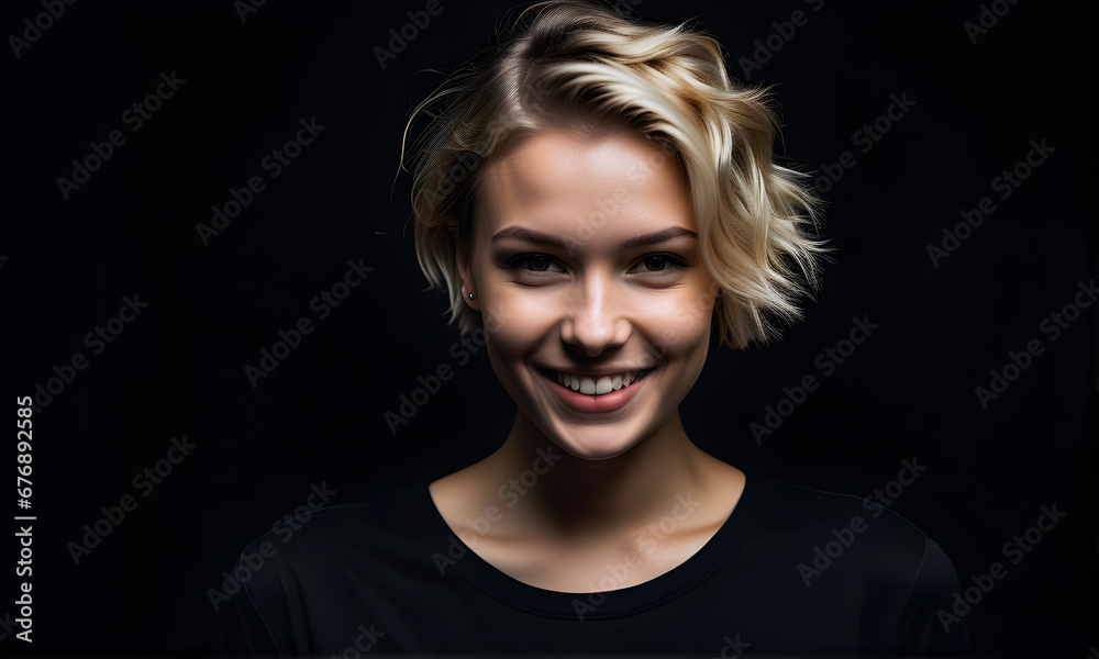 Beautiful blonde model woman posing for photo Beautiful blonde model woman posing for photo