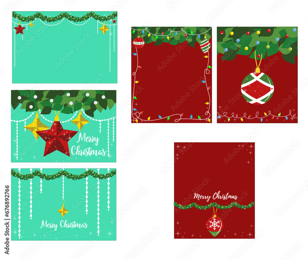 tarjetas navideñoas con diferentes tamaños y modelos para redes sociales o papeleria impresa