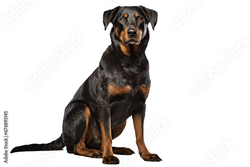 Beauceron on transparent background PNG.