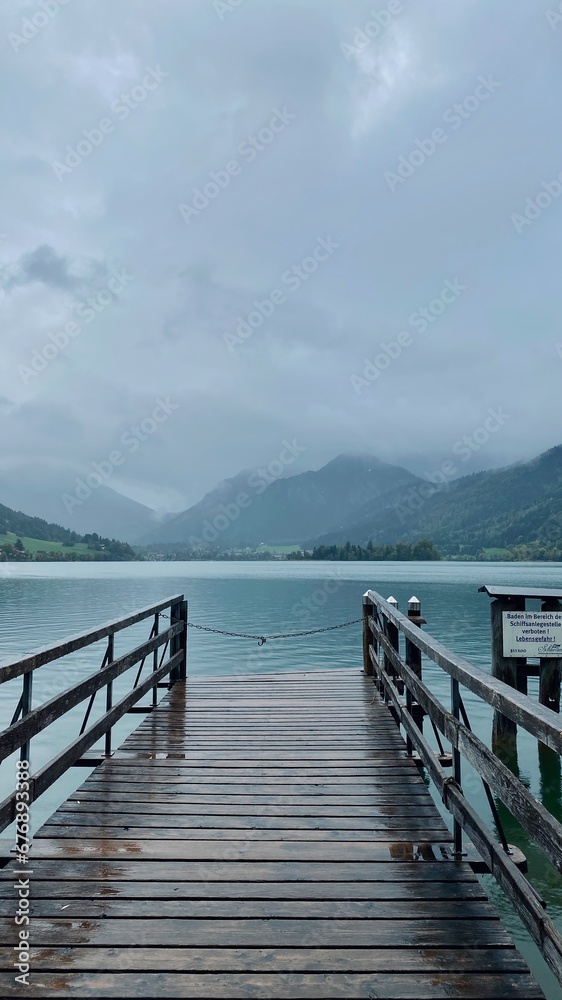 wooden pier on the lake