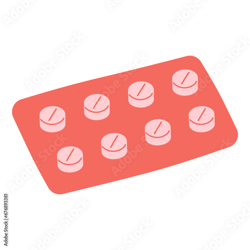 Blister Pack Of Pills Illustration
