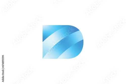 D Gradient Tech Logo Design, Letter D Initials Logo Vector