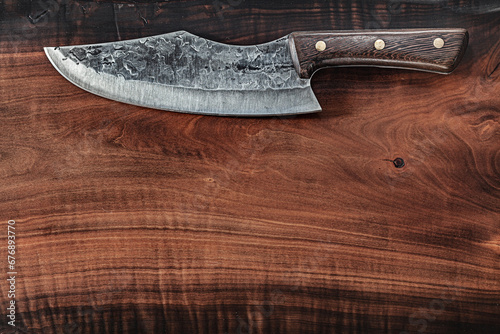Knife For Meat Made Of Damascus Steel