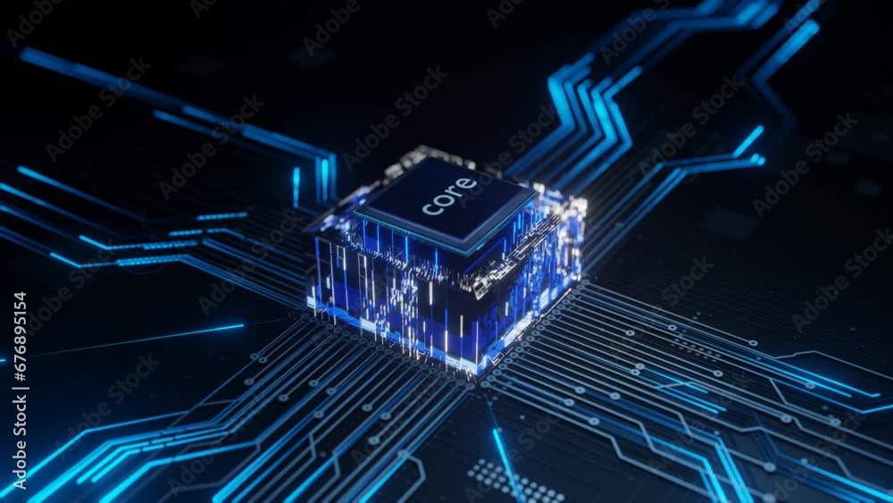 3D Rendering of CPU and Circuit Board: Digitalization Process ...