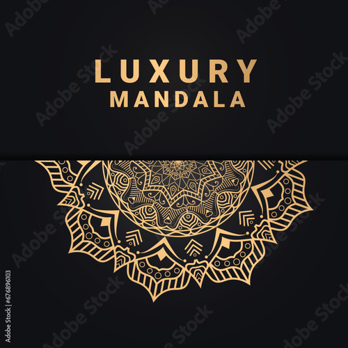 Golden Luxury ornamental mandala background