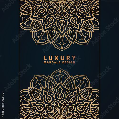 Golden Luxury ornamental mandala background